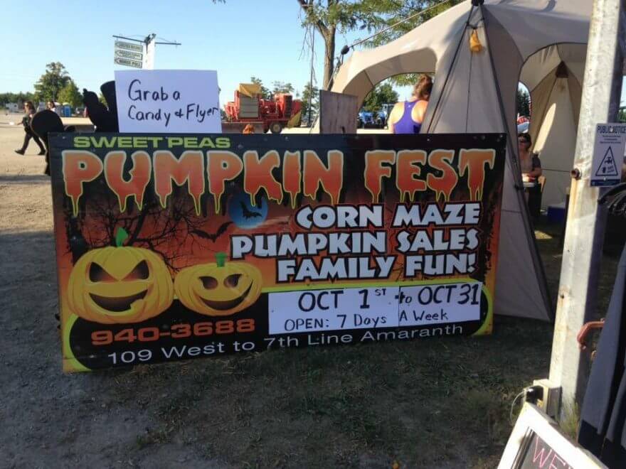 pumkin fest sign Shelburne recreation